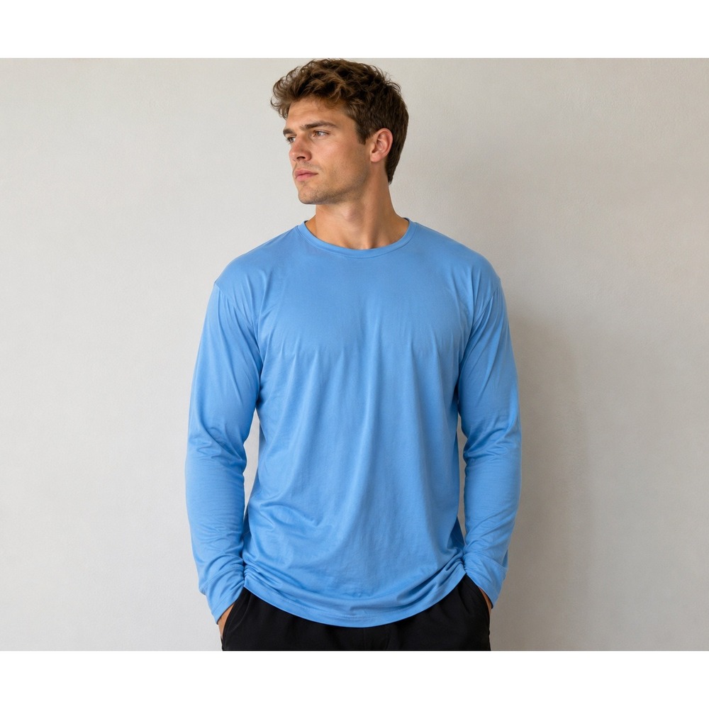 Royal Avalon Sun-Ray Mens XL Sky Blue Bamboo Cotton UPF 50+ UV Long Sleeve Shirt